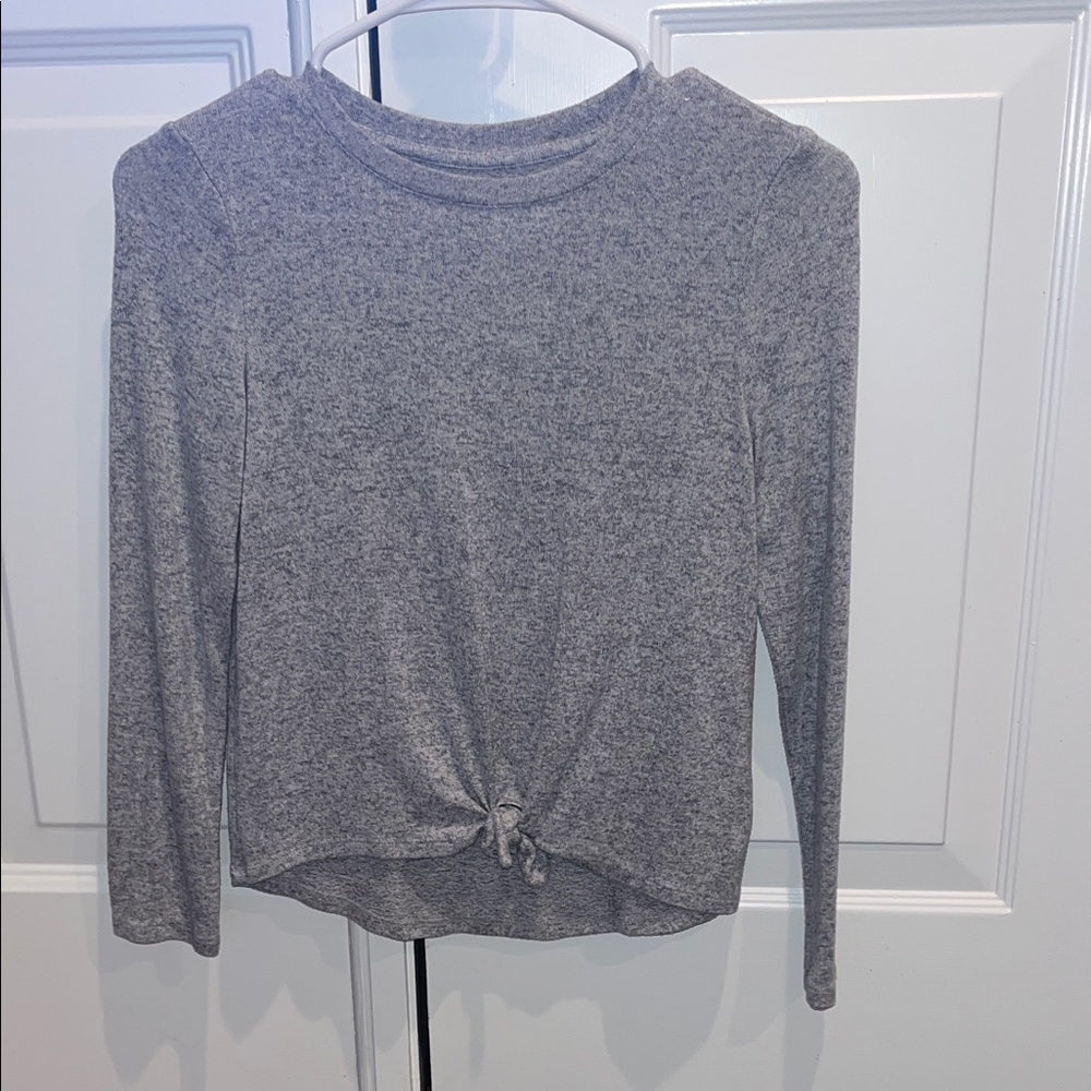 Gap Kids Gray Long Sleeve Knotted Top
